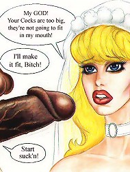 Two black cocks in bride's mouth cartoon rape