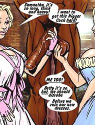 Two rich bitches wants to suck black stud's cock on this erotic toons