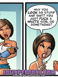 Horny bitch from John Persons sex comic cartoons wets her pussy whe sensing huge drunk cocks around