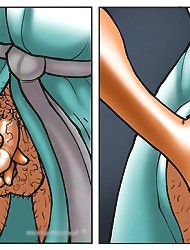 Attractive scenes of furious humping only in interracial toons