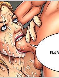 Cock starving beauty swallows big cock deep in super hard cartoon blowjob