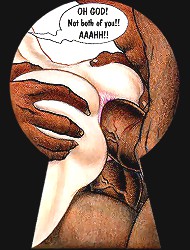 On this adult comics you can see interracial threesome